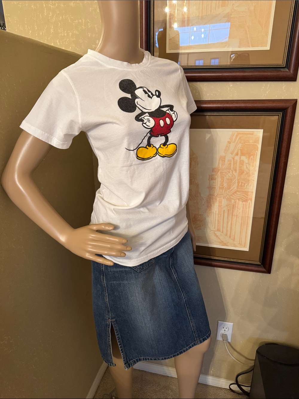 Vintage Girls Disney Micky Mouse T-shirt sz 11 13 L